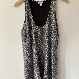 Rodarte for Target Gray Leopard Print Midi Dress